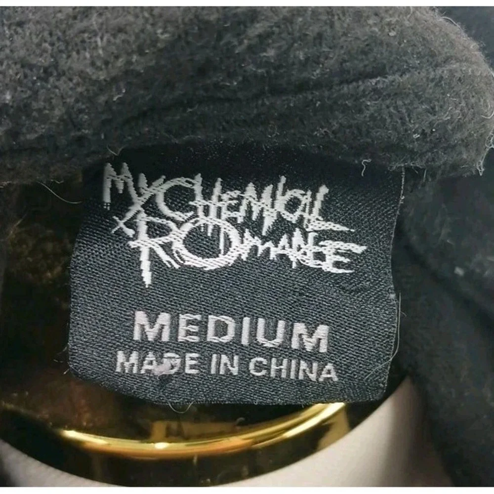 My Chemical Romance Dancing/ Band Skeleton Black Button Up Cardigan Medium Y2K
